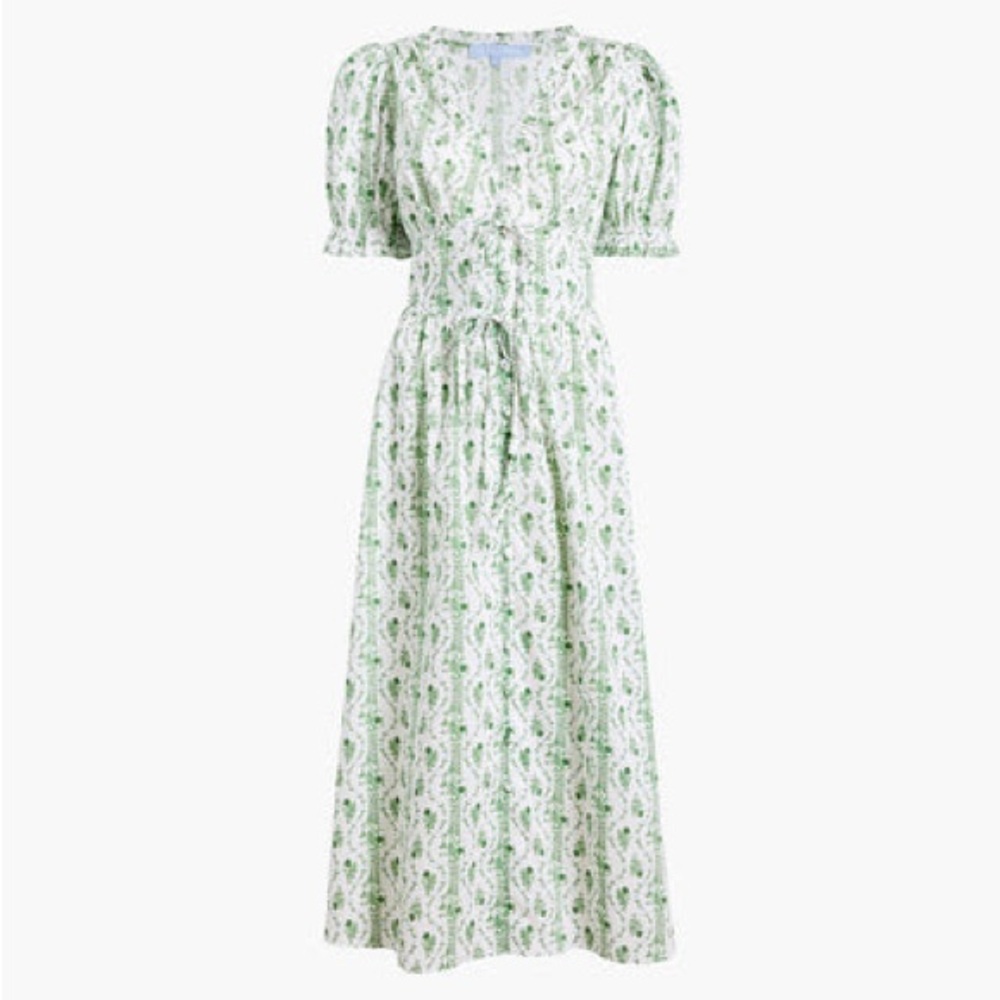Hill House Sabrina Dress - Green Vine Stripe